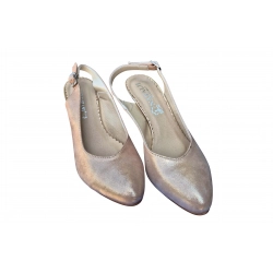 Sandały damskie skórzane  beżowe obcas 8cm nr.37