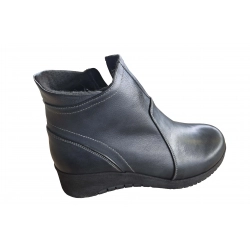 Botki damskie ze skóry popielate obc.4cm nr.37