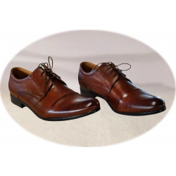Ponadczasowe Skórzane półbuty brązowe tęg G nr.40