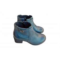 Botki popielate skórzane ob.6cm nr.37