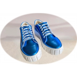 Skórzane niebieskie buty sportowe  nr..37