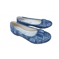 Balerinki damskie ze skóry Granatowe nr.37