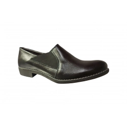 Skórzane półbuty czarne obcas 2,5 cm nr 40