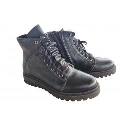 Botki damskie ze skóry czarne obc.4cm nr.37