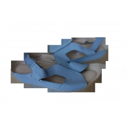 Skórzane sandały niebieskie obcas 4 cm nr 37