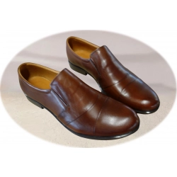 Eleganckie skórzane mokasyny brązowe tęg G nr.44