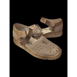 Skórzane beżowe espadryle obc.2cm nr.38