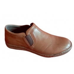 SKÓRZANE półbuty braz gumy szerokie nr38