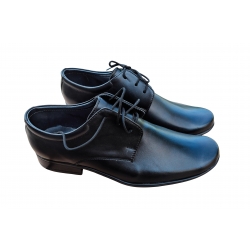 Wygodne skórzane półbuty dziecięce czarne tęg G nr.36