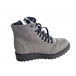 Botki damskie ze skóry popiel obc.3cm nr.37