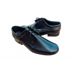 Wygodne skórzane półbuty dziecięce czarne tęg G nr.36