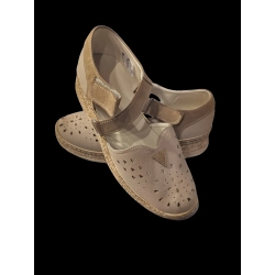 Skórzane beżowe espadryle obc.2cm nr.38