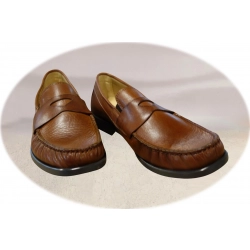 Wygodne skórzane mokasyny brązowe tęg G nr.42
