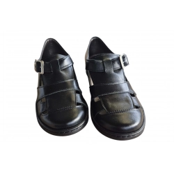 Sandały damskie ze skóry popiel obc.4cm nr.36