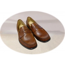 Wygodne skórzane mokasyny brązowe tęg G nr.42