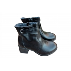 Botki czarne skórzane ob.6cm nr.37