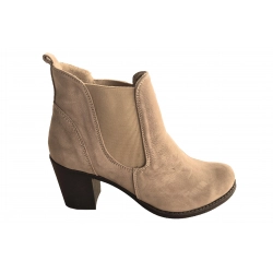 Botki damskie ze skóry capucino obc.6cm nr.37