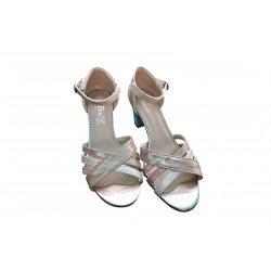 Sandały damskie ze skóry beż_satyna obc.7cm nr.37