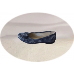 Balerinki damskie ze skóry granat obc.2 cm nr.37