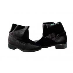 Botki czarne szeroka cholewka obcas 3 cm nr.38