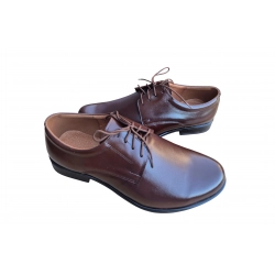Eleganckie skórzane półbuty Moskała brązowe tęg G nr.40