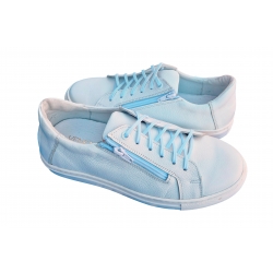 skórzane półbuty sportowe Moskała białe tęg G nr.42