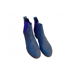 Botki granatowe skórzane ob.6cm nr.37