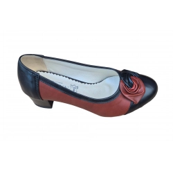 Czółenka damskie ze skóry brązowy obc.4 cm nr.37