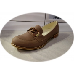 Skórzane mokasyny Natalii beżowe nubuk nr 40