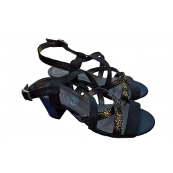 Sandały damskie ze skóry czarna_satyna nr.37 obc.7