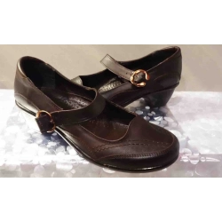 Czółenka damskie BRĄZ  KLAMRA obcas 4,5 cm nr.37