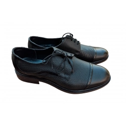 Eleganckie skórzane półbuty Moskała czarne tęg G nr.44