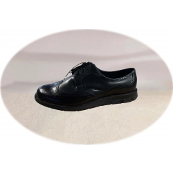 Wygodne skórzane czarne półbuty Moskała tęgG nr.42