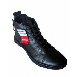 Moskała skórzane trzewiki meskie CZARNE 42