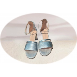 Filipczyk Szersze sandały srebro skóra ob.5cm r.45