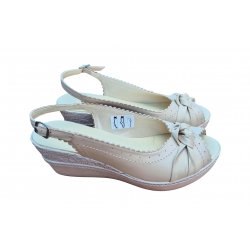 Sandały damskie Natalii ze skóry beżowe obc.6 nr.38