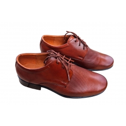 Eleganckie skórzane półbuty Moskała brązowe tęg G nr.37