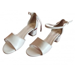 SKÓRZANE sandały beżowe TĘGOŚĆ H HALUKSY 38