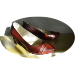 Czółenka damskie brąz obcas 6cm nr.35