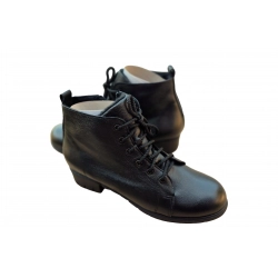 Bardzo szerokie botki czarne skórzane ob.4cm nr.45