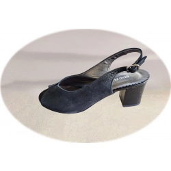 Sandały damskie skórzane czarne obcas 5,5 cm nr..37