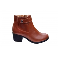 Botki brązowe skórzane obc.7cm nr.37