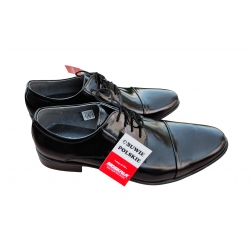 Eleganckie skórzane półbuty Moskała czarne tęg G nr.42