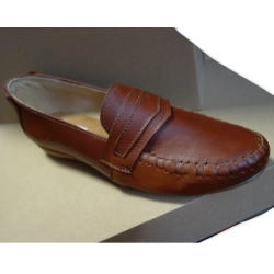 Mokasyny damskie brąz koturn 2,5cm nr.39