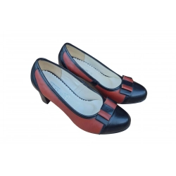 Czółenka damskie ze skóry brązowe obc.7cm nr.37