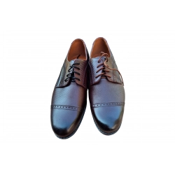 Eleganckie skórzane półbuty Moskała Brązowe tęg G nr.41