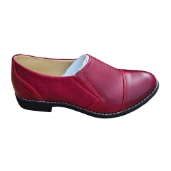 Półbuty damskie ze skóry bordo tęg.G obc.3 nr.37