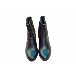 Botki Czarne skórzane obc.7cm nr.37