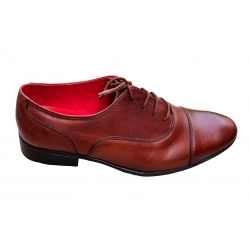 Eleganckie skórzane półbuty brązowe tęg G nr.36