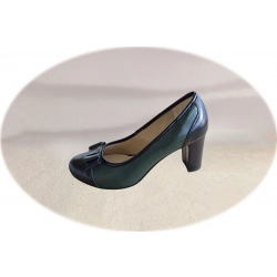 Czółenka damskie ze skóry zielone obc.7cm nr.37
